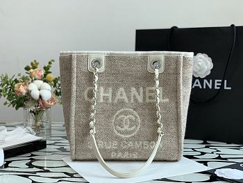 CHANEL Deauville Tote Bag  Grey 28 cm
