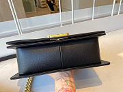 CHANEL BOY HANDBAG Grained Calfskin & Ruthenium-Golden Metal Black A67086 25 cm - 5