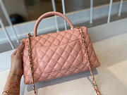 CHANEL SMALL Coco Handle Bag Grained Leather Pink A92991 28 cm - 3