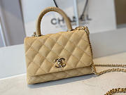CHANEL EXTRA MINI Coco Handle Bag Grained Leather Light Beige AS2215 13 × 19 × 9 cm - 4