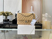 CHANEL Classic Double Flap Bag Lambskin Beige A01112 25.5 cm - 1
