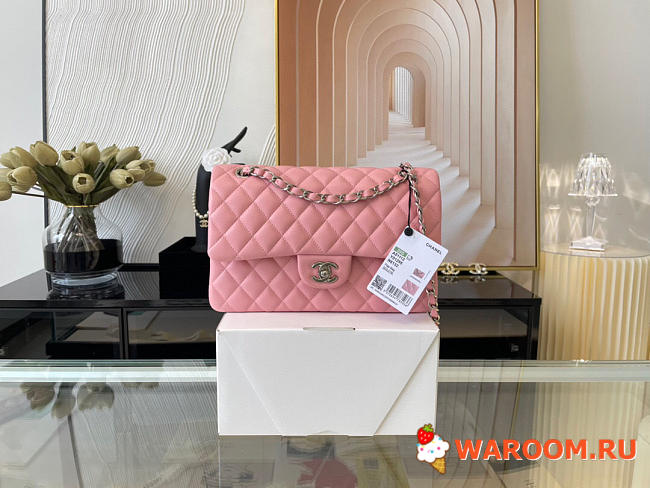 CHANEL Classic Double Flap Bag Lambskin Light Pink A01112 25.5 cm - 1