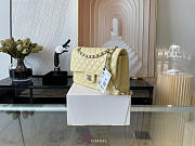 Chanel classic flap bag creme lambskin sliver chain A01112 25.5cm - 5