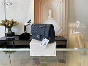 Chanel classic flap bag black caviar leather sliver chain A01112 25.5cm - 3