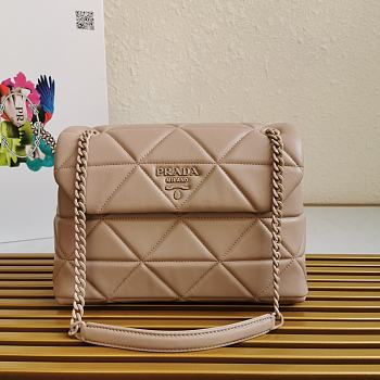 PRADA Large Nappa Leather Prada Spectrum Bag Beige 1BD231 27 × 18.5 × 9 cm