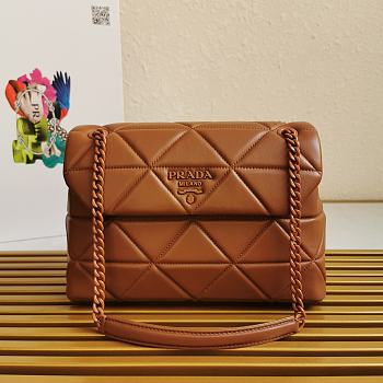 PRADA Large Nappa Leather Prada Spectrum Bag Brown 1BD231 27 × 18.5 × 9 cm