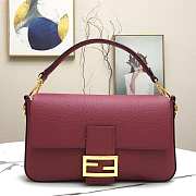 FENDI LARGE 1997 BAGUETTE Leather Burgundy 33 x 18 x 5.5 cm  - 1