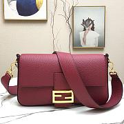 FENDI LARGE 1997 BAGUETTE Leather Burgundy 33 x 18 x 5.5 cm  - 5