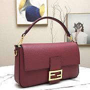 FENDI LARGE 1997 BAGUETTE Leather Burgundy 33 x 18 x 5.5 cm  - 4