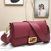 FENDI LARGE 1997 BAGUETTE Leather Burgundy 33 x 18 x 5.5 cm  - 2