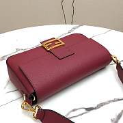 FENDI LARGE 1997 BAGUETTE Leather Burgundy 33 x 18 x 5.5 cm  - 3