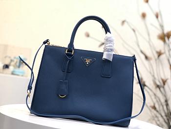 PRADA LARGE Galleria Saffiano Leather Bag Blue 1BA274 32 × 24 × 14 cm