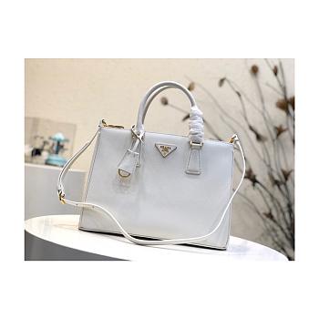 PRADA LARGE Galleria Saffiano Leather Bag White 1BA274 32 × 24 × 14 cm