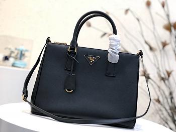 PRADA LARGE Galleria Saffiano Leather Bag Black 1BA274 32 × 24 × 14 cm