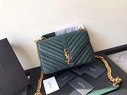 YSL MEDIUM COLLEGE IN MATELASSÉ LEATHER Dark Green 600279 24 x 17 x 7 cm - 1