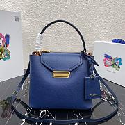 PRADA Saffiano Leather Tote Blue 1BN012 24 × 20 × 12.4 cm - 1