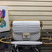 PRADA Diagramme Shoulder Bag White 1BD227 20.5 x 14 x 5 cm - 1