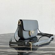 PRADA Saffiano Leather Emblème Bag Grey 1BD217 20.5 x 14 x 5 cm - 3