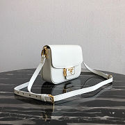 PRADA Saffiano Leather Emblème Bag White 1BD217 20.5 x 14 x 5 cm - 3
