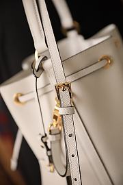 PRADA Saffiano Leather Bucket Bag White 1BE032 22 × 22 × 14 cm - 4