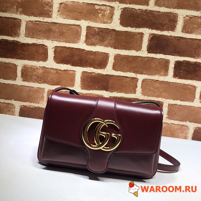 GUCCI SMALL Arli Shoulder Bag Leather Burgundy 550129 25 x 16 x 5.5 cm - 1