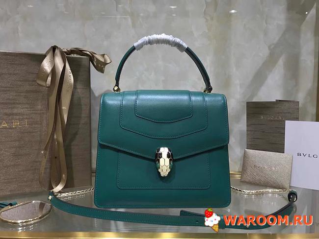 BVLGARI SERPENTI FOREVER CROSSBODY BAG Leather Emerald Green 39778 20 x 16 x 9 cm - 1