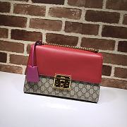 GUCCI MEDIUM Padlock GG Supreme Shoulder Bag Pink Leather Top 409486 30 x 19 x 10 cm - 1