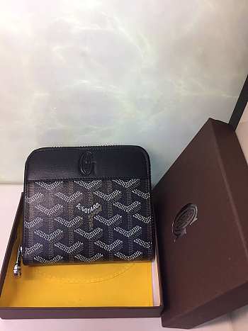 GOYARD SMALL Chervon Zipper Wallet Black 11 x 10 cm