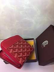 GOYARD SMALL Chervon Zipper Wallet Red 11 x 10 cm - 3