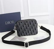 DIOR MESSENGER POUCH Oblique Galaxy Leather Blue 2ESBC119VPD 17 x 12.5 x 6 cm  - 1