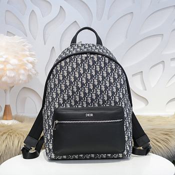 DIOR Oblique Jacquard Backpack Beige And Black 30 x 42 x 15 cm