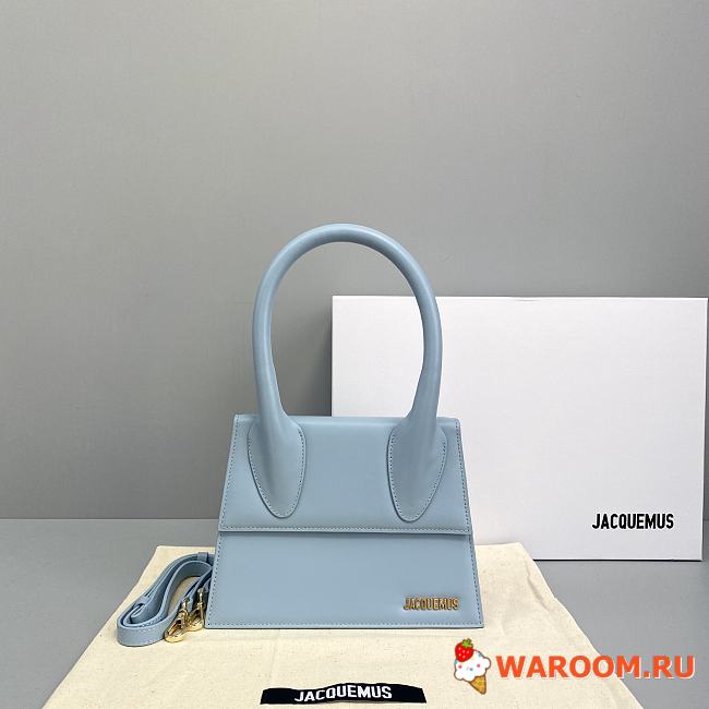 JACQUEMUS SMALL Le Chiquito Leather Light Blue 213BA02 18 x 15.5 x 8 cm - 1