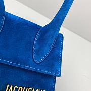 JACQUEMUS LE CHIQUITO Mini Velvet Bag Blue 213BA01 12 x 8 x 5 cm - 3