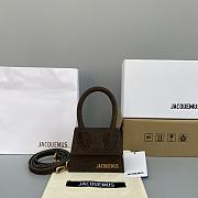 JACQUEMUS LE CHIQUITO Mini Crocodile Leather Bag Dark Brown 213BA01 12 x 8 x 5 cm - 1