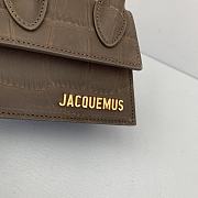 JACQUEMUS LE CHIQUITO Mini Crocodile Leather Bag Dark Brown 213BA01 12 x 8 x 5 cm - 4