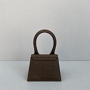 JACQUEMUS LE CHIQUITO Mini Crocodile Leather Bag Dark Brown 213BA01 12 x 8 x 5 cm - 3