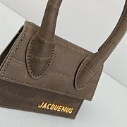 JACQUEMUS LE CHIQUITO Mini Crocodile Leather Bag Dark Brown 213BA01 12 x 8 x 5 cm - 2
