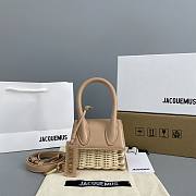 JACQUEMUS MINI Le Chiquito In Leather And Rattan Creme 211BA01 12 x 8 x 5 cm - 1
