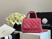 CHANEL MINI Coco Handle Grained Calfskin Pink A92991 24 x 14 x 6.5 cm - 1