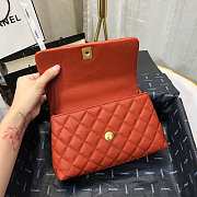CHANEL MINI Coco Grained Calfskin with Handle Orange A92990 23.5 x 13.75 x 9.75 cm - 5
