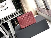 CHANEL MINI Flap Bag Caviar Silver Metal Burgundy A35200 17cm - 2