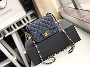 CHANEL MINI Flap Bag Caviar Golden Metal Dark Blue A35200 17cm - 1
