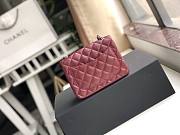 CHANEL MINI Flap Bag Lambskin Silver Metal Burgundy A35200 17cm - 2