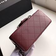 CHANEL MINI Flap Bag Lambskin Silver Metal Burgundy A35200 17cm - 4