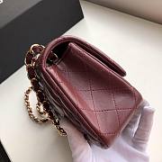 CHANEL MINI Flap Bag Lambskin Golden Metal Burgundy A35200 17cm - 4