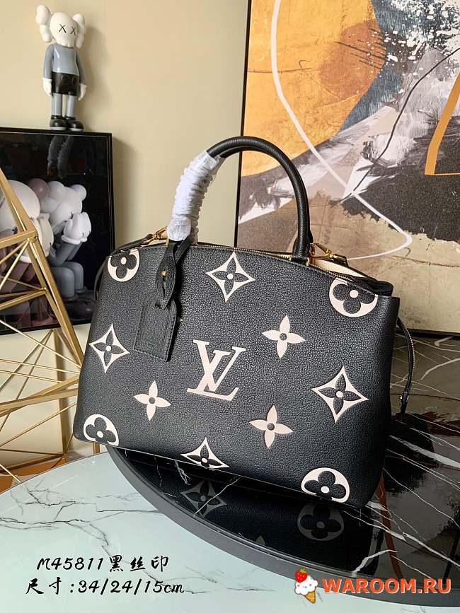LOUIS VUITTON GRAND PALAIS Biocolor Monogram Empreinte Pattern Black And Beige M45842 34 x 24 x 15 cm - 1