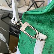 LOUIS VUITTON LITTER BAG Vintage Monogram Canvas Green Leather M80815 24 x 21 x 12 cm - 5