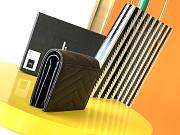 YSL MONOGRAM CARD CASE IN GRAIN DE POUDRE EMBOSSED LEATHER Silver Metal Black 530841 11 x 8.5 x 3 cm - 6