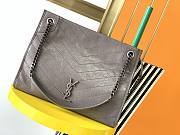 YSL MEDIUM Niki Shopping Bag In Crinkled Vintage Leather Dark Beige 577999 33 x 27 x 11.5 cm - 1