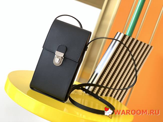 YSL TUC PHONE POUCH WITH STRAP IN SUPPLE CALFSKIN Black 6677182 9 x 3.5 x 18 cm - 1